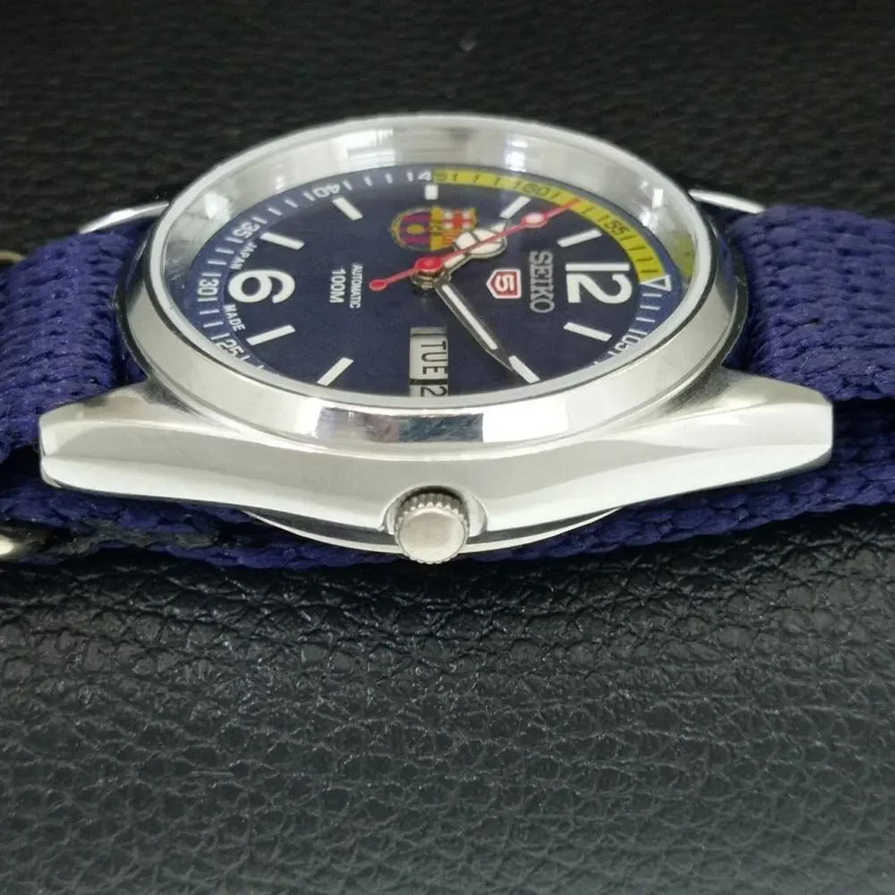Vintage 1971 FCB Seiko Automatic Mens Silver Watch W/daydate & FCB accents